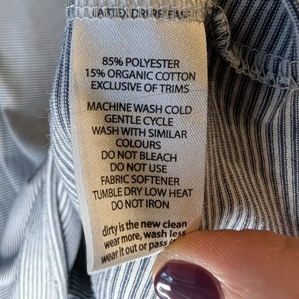 Toad&Co On Rush Quarter Zip Pullover Navy White Micro Stripe Organic Med - Picture 3 of 6